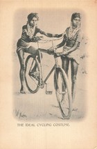 Inde Femmes &amp; Bicycle-Ideal Cyclisme Costume ~1900s Photo Carte Postale - £10.31 GBP