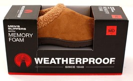 Weatherproof Tan Memory Foam Slippers Men&#39;s Size Medium 8/9  New In Box - £39.95 GBP