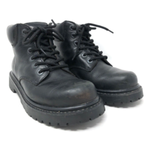 Y2k Bass Leather Scottsdale Combat Boots Women&#39;s Size 8 Black Chunky Lac... - $39.99