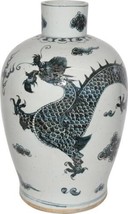 Vase Dragon Baluster Colors May Vary White Blue Variable Porcelain Handmade - £878.84 GBP