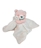 JUST ONE YOU CARTER&#39;S PINK TEDDY BEAR BABY STRIPED WHITE SECURITY BLANKE... - £37.12 GBP