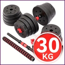 30KG Adjustable Dumbbell Barbell Set Pair Weights Home Gym for Men &amp; Women - $110.54 CAD