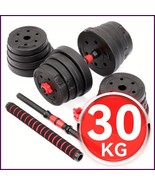 30KG Adjustable Dumbbell Barbell Set Pair Weights Home Gym for Men &amp; Women - €68,16 EUR