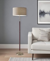 66&quot; Traditional Shaped Floor Lamp With Brown Drum Shade - £243.48 GBP