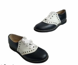 Vintage Willits School Leather Saddle Shoes Navy/white US Kids 2.5 or 4 - £46.65 GBP