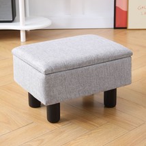 Cpintltr Linen Small Foot Stool Ottomans Rectangular Footrest Storage Ottoman - £40.10 GBP