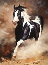Art oil painting huge Animals running horse   hand painted on canvas - $70.11