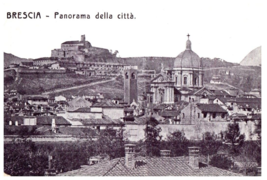 Panorama Della Citta Brescia Italy Black And White Postcard - £7.08 GBP