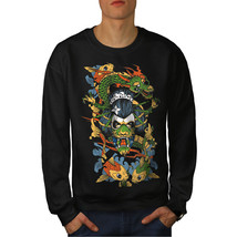 Wellcoda Dragon Face Japan Mens Sweatshirt, Dragon Casual Pullover Jumper - £25.29 GBP+