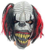 Halloween Rubber Killer Clown Mask Glow In Dark Red Black Hair Creepy Evil Scary - £15.77 GBP