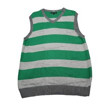 Express Sweater Vest Mens XL Gray Green Stripes Golf Preppy Dress Suit - £17.89 GBP