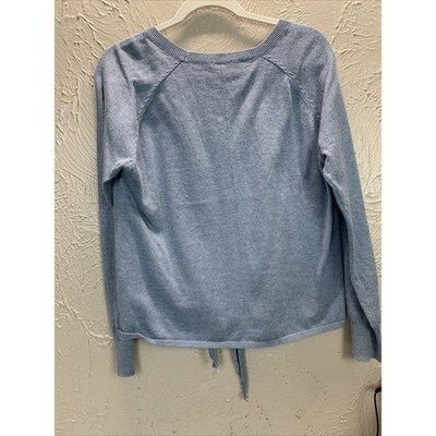Project Sweater Womens Sweater Blue Tie Waist Raglan Sleeve Size Medium Item image 3