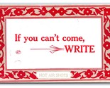 Motto Humor If You Cant Come -  Write  Hot Air Shots UNP DB Postcard S1 - $4.90