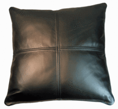 Cushion Cover Leather Pillow Throw Hair Decorative Genuine Decor Rug Black 16 - £7.21 GBP+