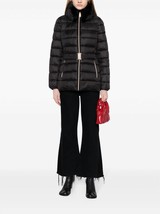 Michael Kors faux fur collar belted lightweight down puffer coat in Black - $123.00