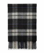 The Men&#39;s Store Designer Cashmere Classic Plaid Scarf Black/New Blue-OS - $25.88