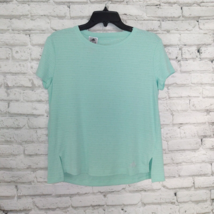 Adidas Shirt Womens Medium Green Climachill Athletic Short Sleeve Top - $17.99