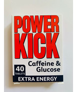 POWER KICK 40 TABLETS CAFEINE EXTRA STAMINA ENERGY/ALERTNESS STIMULANT T... - $198.27 MXN