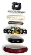 Vintage Hair Clip Lot Barrette Rhinestone Metal Plastic Leather - $921.80 MXN