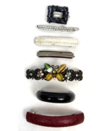 Vintage Hair Clip Lot Barrette Rhinestone Metal Plastic Leather - $921.10 MXN