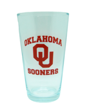Oklahoma Sooners NCAA Red Logo Clear Glass Beer Pint Cup 16 oz - £17.55 GBP