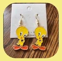 Looney Tunes Inspired Tweety Bird Dangle Hook Earrings Gift - £8.68 GBP