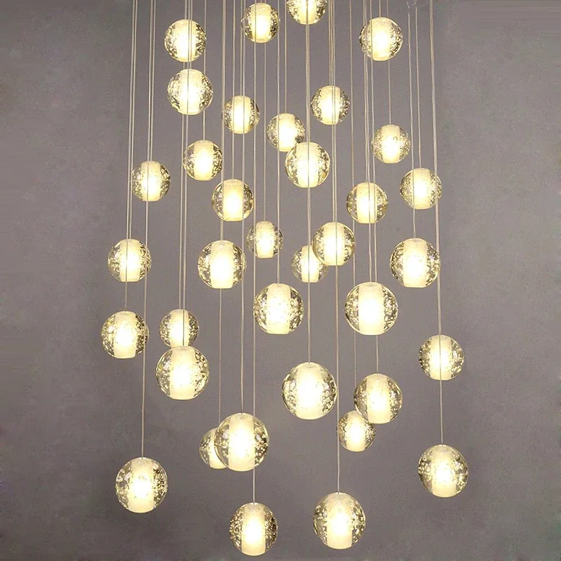 Staircase Crystal Ball Chandelier G4 Chandeliers Living Room Decoration ... - $66.40+