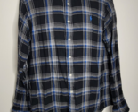 Ralph Lauren Shirt Mens XL Blue Plaid Flannel Cotton Thick Heavy Button ... - £23.96 GBP