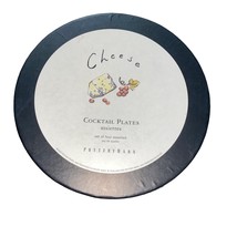 Pottery Barn Cheese Cocktail Plates set of four assorted 7.5&quot; w/storage ... - £29.49 GBP