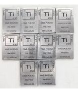 1 Lb x 10 Pcs , Titanium Bullion Bar .996 Fine, Pure Titanium Polished Finish, - $395.01