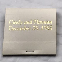 Wedding Matchbook Vintage 80s Cindy And Hannan December 28 1985 - £7.86 GBP
