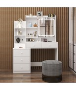 White Vanity Set w/ Lights &amp; Mirror: 6 Drawers - $311.82 CAD