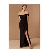 New Anthropologie BHLDN Rossi Crepe Maxi Dress $220 SIZE 16 Black - $99.00