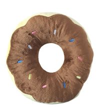 Plush Donut Pillow Chocolate Frosted with Sprinkles Round Throw Pillow D... - $16.63