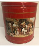 BEAUTIFUL COLORFUL VINTAGE LIDDED COOKIE OR CANDY OLDTIME 8” TIN-RARE-SH... - $656.32 MXN