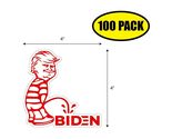 100 PACK 4"x2.75" TRUMP PISS ON BIDEN Sticker Decal HUMOR FUNNY VG0234 - $67.32
