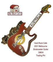 Hard Rock Cafe 2001 Melbourne Stratocaster Guitar 59604 Trading Pin - $14.95