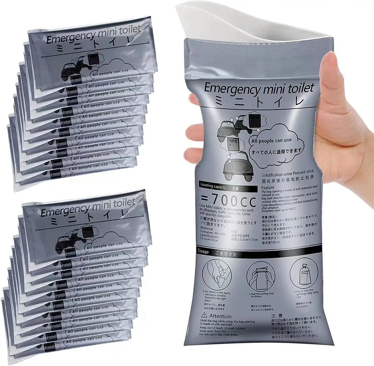 Outdoor Emergency Urinate Bags 700ml Easy Take Piss Bags Travel Mini Mobile - £9.19 GBP+