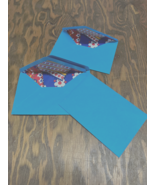 Vintage blue stationery letter envelope lot bright colors patchwork lining - $27.08 CAD