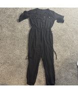 Iris Multi Pocket Drawstring Button Cuff Sleeve Cuffed Ankle Jumpsuit (L... - $309.63 MXN