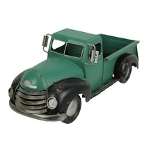 Rustic Green and Black Antique Pickup Truck Vintage Planter Indoor Outdoor - $64.83