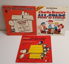 Vtg Snoopy &amp; Royal Guardsmen, Peanuts Good Man Charlie Brown+ 3 vinyl record lot - £33.00 GBP