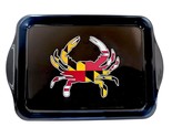 Maryland Flag Crab Black Metal Rolling Tray - $12.99