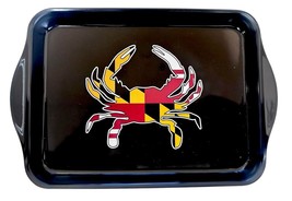 Maryland Flag Crab Black Metal Rolling Tray - $12.99