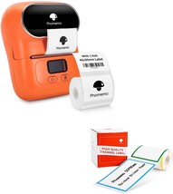 Phomemo M110S Mini Label Maker- Bluetooth Thermal Label Printer Maker, Orange - £69.70 GBP