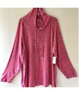 Dressbarn Sz 3X Pink Sunday Hoodie Pullover Sweater Stretch Kangaroo Pocket - $42.04 CAD