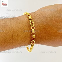 Fine Jewelry 18 Kt Real Solid Gold Fancy Men&#39;s Bracelet 3 - 8 Gm Wide 7.12MM - £565.61 GBP