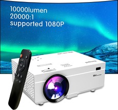 9500 Lumens Portable Video Projector, 200&quot; Full Hd 1080P Enhanced Mini Movie - £51.07 GBP