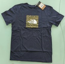 THE NORTH FACE Mens Boxed in Graphic Aviator Navy T Shirt Fish Sz L NF0A... - $20.79