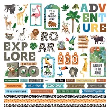 A Day At The Zoo Stickers 12&quot;X12&quot;-Elements - £11.92 GBP